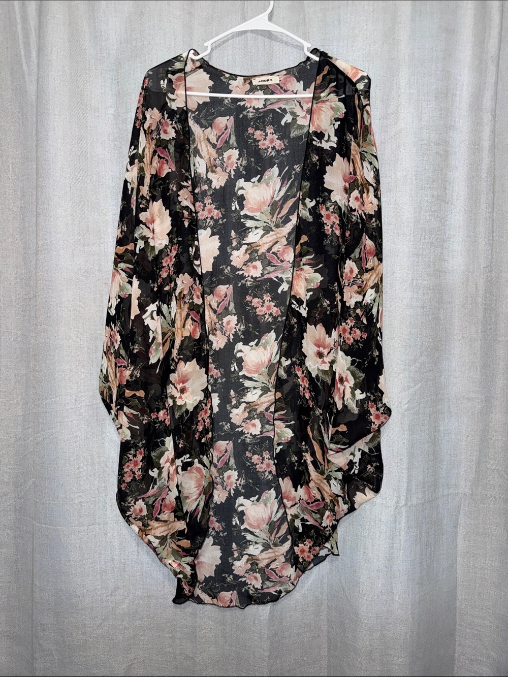 Adora Boutique Sheer Floral Kimono